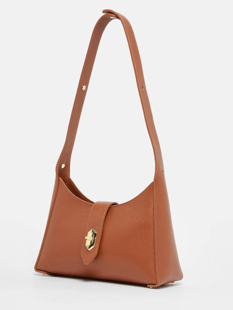 Sac PortÃ© Ã©paule Foulonne Double Cuir Lancaster Marron foulonne double 60 vue secondaire 2