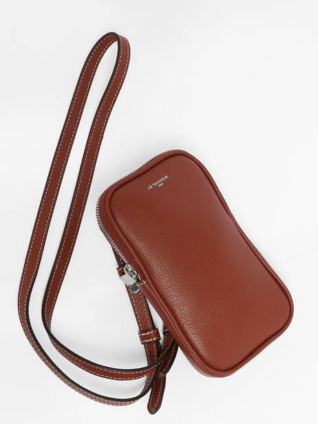 Ã‰tui TÃ©lÃ©phone Emile Cuir Le tanneur Marron emile TMIL3B40 vue secondaire 2