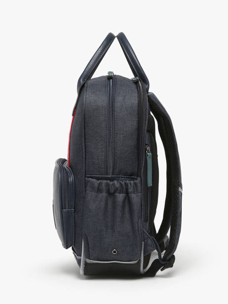Sac Ã  Dos 2 Compartiments Cameleon Bleu vintage urban SD37 vue secondaire 2