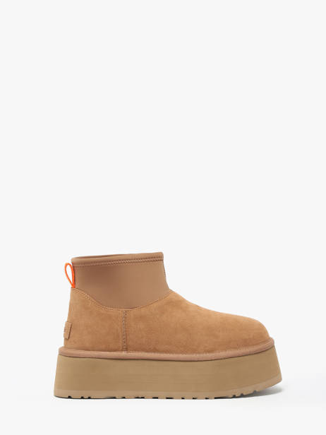 Boots Classic Mini Dipper Semelle CompensÃ©e En Cuir Ugg Beige women 1168170