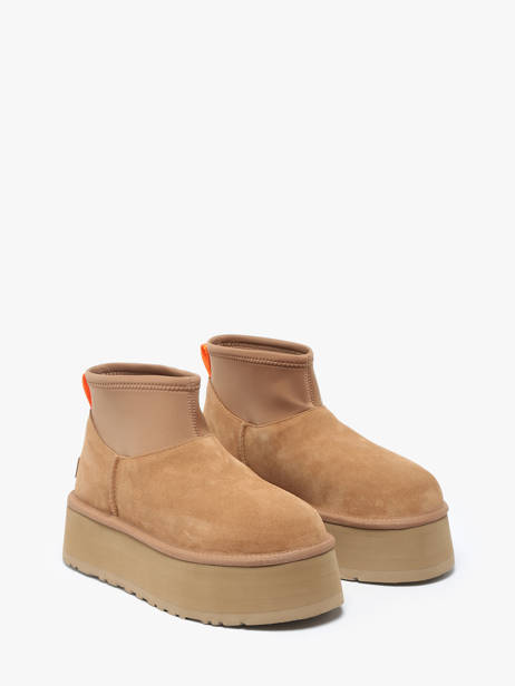Boots Classic Mini Dipper Semelle CompensÃ©e En Cuir Ugg Beige women 1168170 vue secondaire 2
