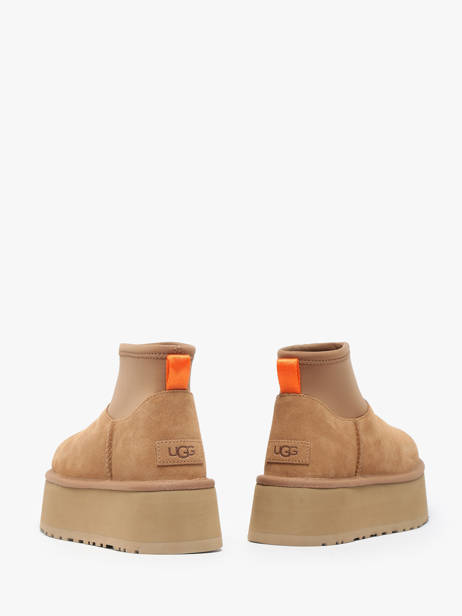 Boots Classic Mini Dipper Semelle CompensÃ©e En Cuir Ugg Beige women 1168170 vue secondaire 3