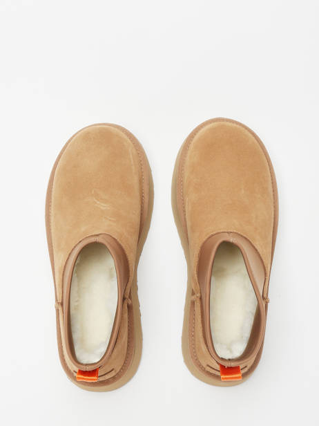 Boots Classic Mini Dipper Semelle CompensÃ©e En Cuir Ugg Beige women 1168170 vue secondaire 4