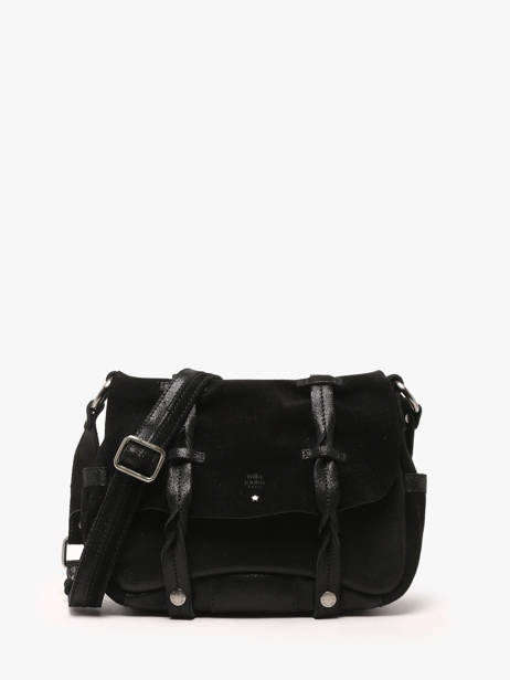 Sac BandouliÃ¨re Vintage Cuir Mila louise Noir vintage 3677XV