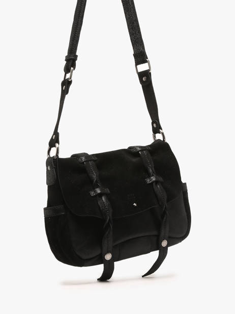 Sac BandouliÃ¨re Vintage Cuir Mila louise Noir vintage 3677XV vue secondaire 2