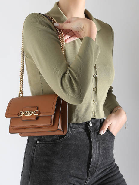 Sac BandouliÃ¨re Heather Cuir Michael kors Marron heather S2G7HC0L vue secondaire 1
