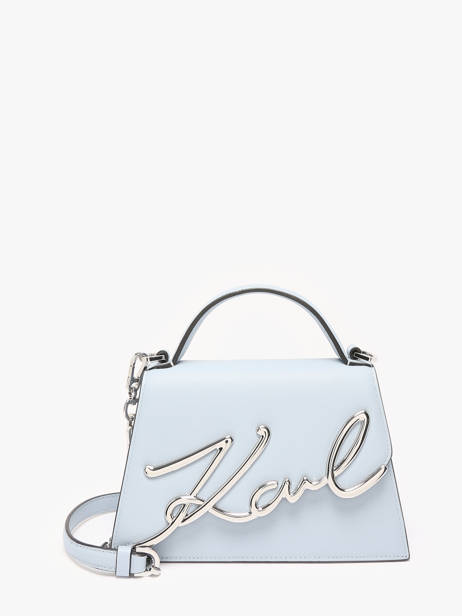 Sac BandouliÃ¨re K Signature Cuir Karl lagerfeld Bleu k signature A1W30038