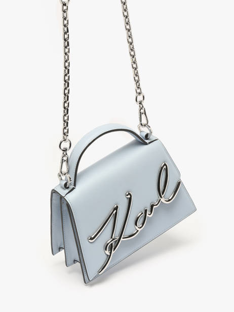 Sac BandouliÃ¨re K Signature Cuir Karl lagerfeld Bleu k signature A1W30038 vue secondaire 1