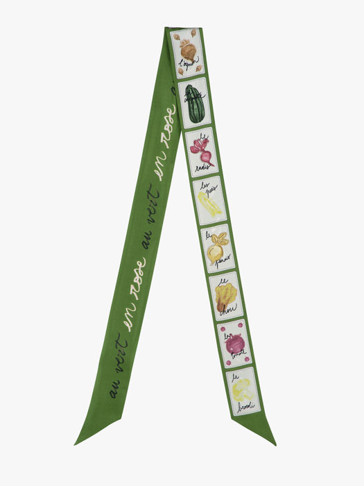 Longchamp Soie gots Foulard Vert
