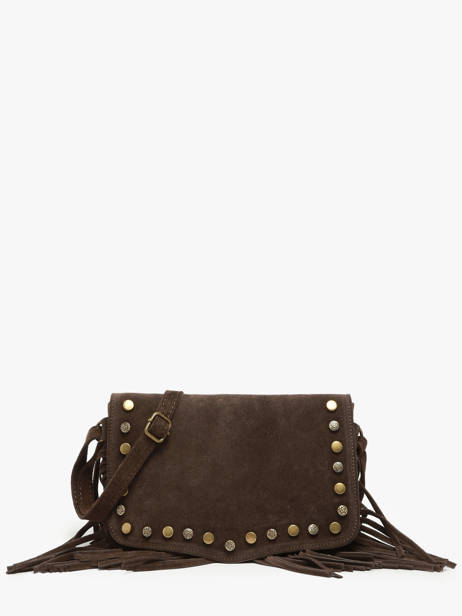 Sac BandouliÃ¨re Velvet Cuir Milano Marron velvet VE241115