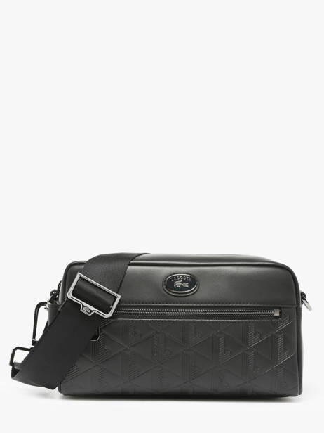 Sac BandouliÃ¨re Lacoste Noir monogramme NH4398MR