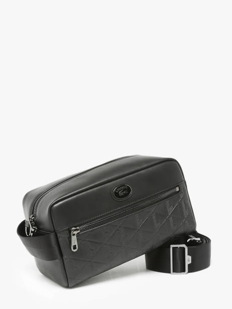 Sac BandouliÃ¨re Lacoste Noir monogramme NH4398MR vue secondaire 2