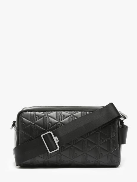 Sac BandouliÃ¨re Lacoste Noir monogramme NH4398MR vue secondaire 4