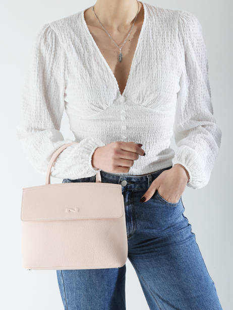 Sac BandouliÃ¨re Clarita Cuir Nathan baume Rose nathan 18 vue secondaire 1