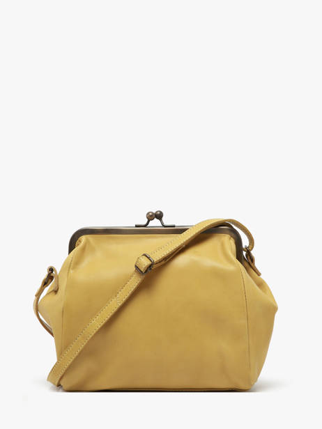 Sac BandouliÃ¨re Heritage Cuir Biba Jaune heritage BT22 vue secondaire 4