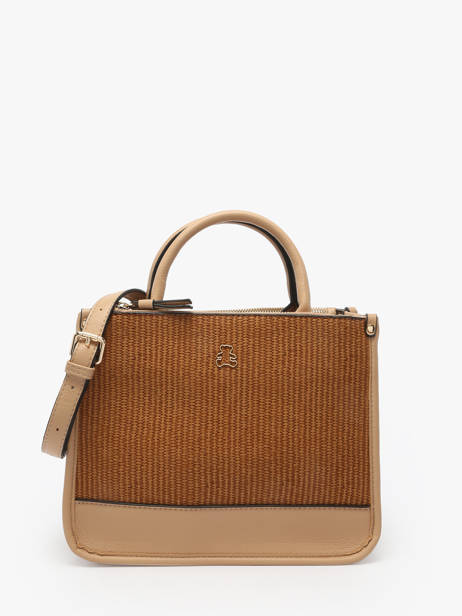 Sac PortÃ© Main Raphia Lulu castagnette Marron raphia YASSER