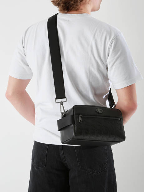 Sac BandouliÃ¨re Lacoste Noir monogramme NH4398MR vue secondaire 1