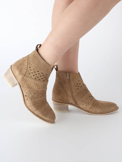 Bottines Ã  Talon Nelly En Cuir Alpe Marron women 53911101 vue secondaire 1