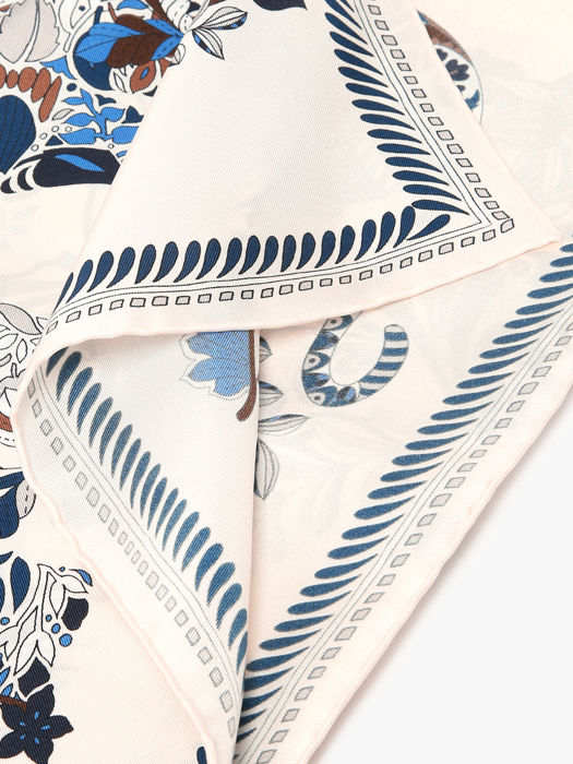 Longchamp Soie gots Foulard Bleu