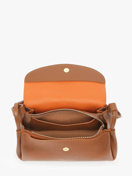 Sac Bandoulière Accordeon Double Cuir Lancaster Marron accordeon double 88 vue secondaire 2