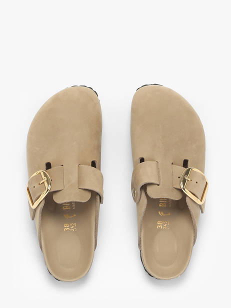 Mules Boston Big Buckle En Cuir Birkenstock Beige women 1030425 vue secondaire 4