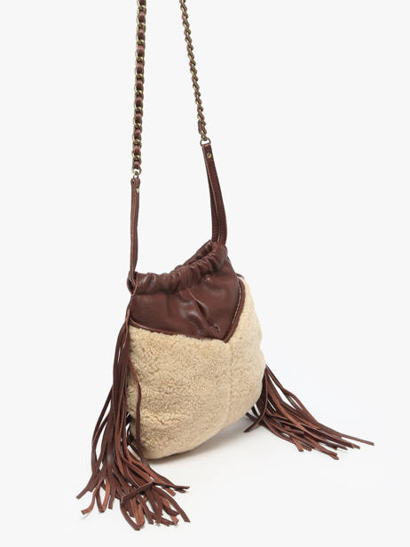 Sac Bandoulière Vintage Cuir Mila louise Beige vintage 3812TC vue secondaire 2