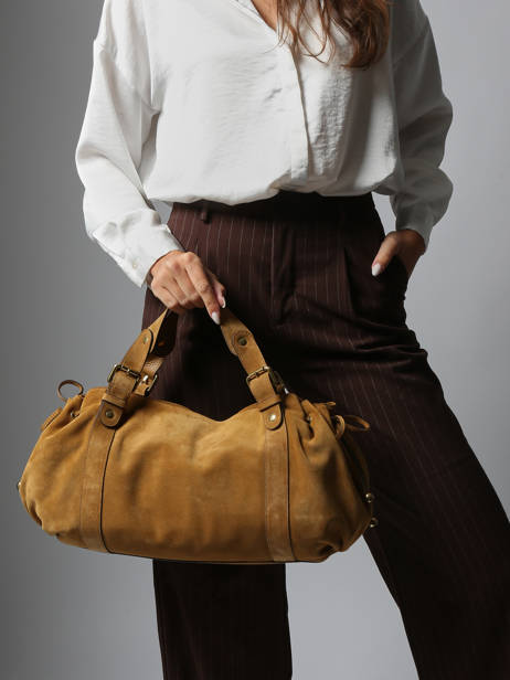 Sac Porté épaule Folk Cuir Gerard darel Beige folk DCS01407 vue secondaire 1