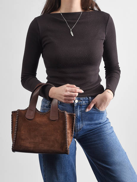 Sac Porté Main Velvet Caviar Milano Marron velvet caviar VC25111 vue secondaire 1