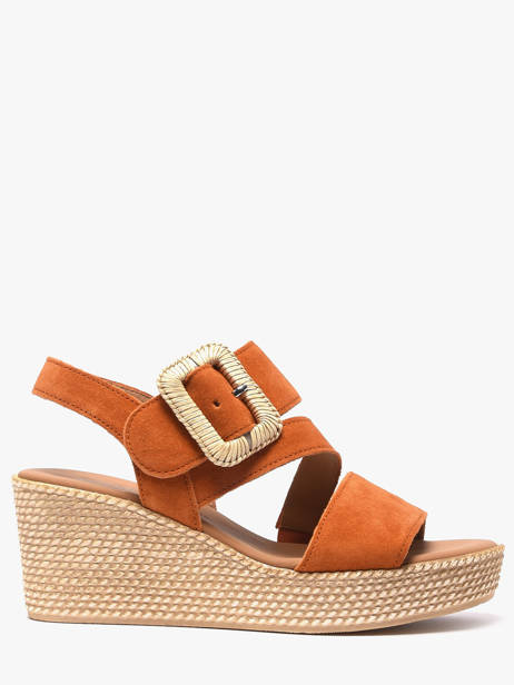 Sandales Semelle Compensée En Cuir Gabor Orange women 10