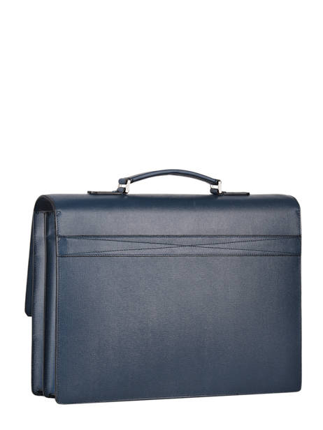 Serviette Albert 2 Compartiments Cuir Lancel Bleu albert A07986 vue secondaire 3