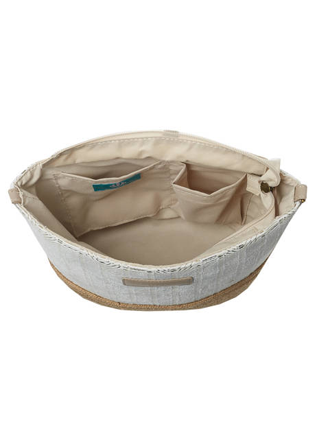 Sac Bandoulière Irisé Le voyage en panier Blanc guimauve PM289 vue secondaire 3