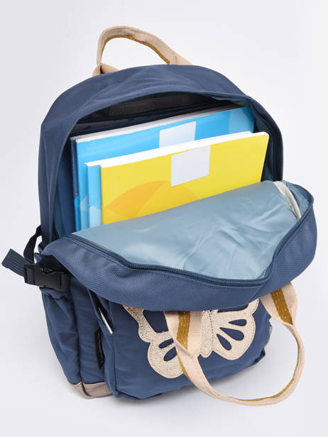 Sac Ã  Dos 1 Compartiment Caramel et cie Bleu boheme FI vue secondaire 3