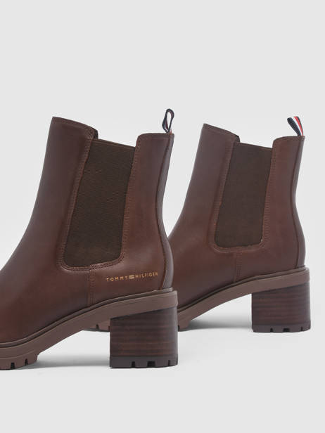Bottines Ã  Talon En Cuir Tommy hilfiger Marron women 6737GT7 vue secondaire 3