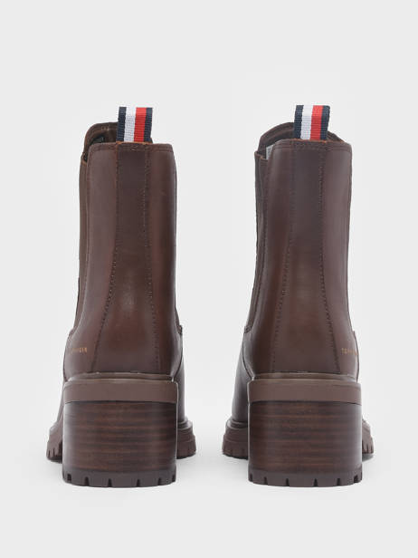 Bottines Ã  Talon En Cuir Tommy hilfiger Marron women 6737GT7 vue secondaire 4