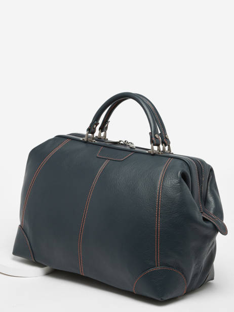 Sac Docteur FoulonnÃ© Cuir Etrier Bleu foulonne EFOU816M vue secondaire 2