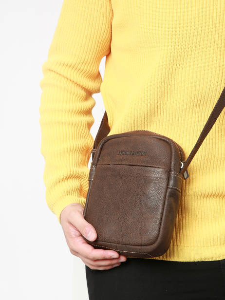 Sac BandouliÃ¨re Arthur & aston Marron cristiano 1082 vue secondaire 1